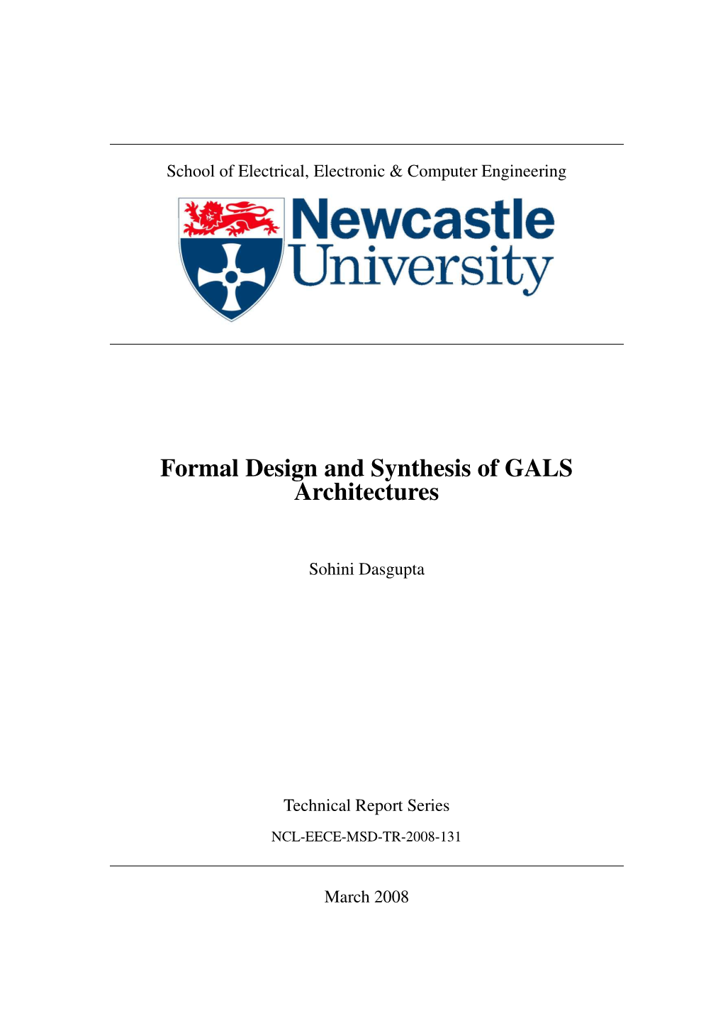 Formal Design and Synthesis of GALS Architectures