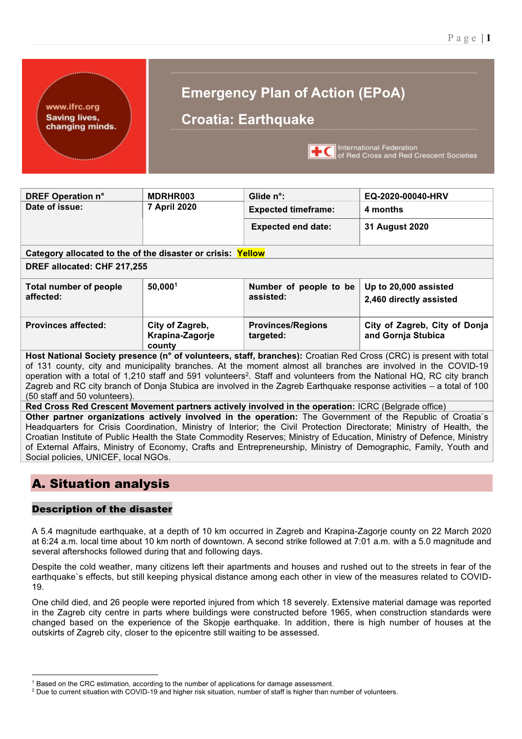 Croatia: Earthquake