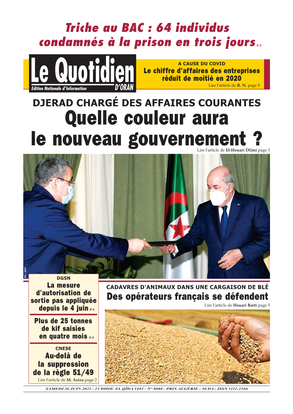 Pdf Le Quotidien D Oran Du 2021-06-26