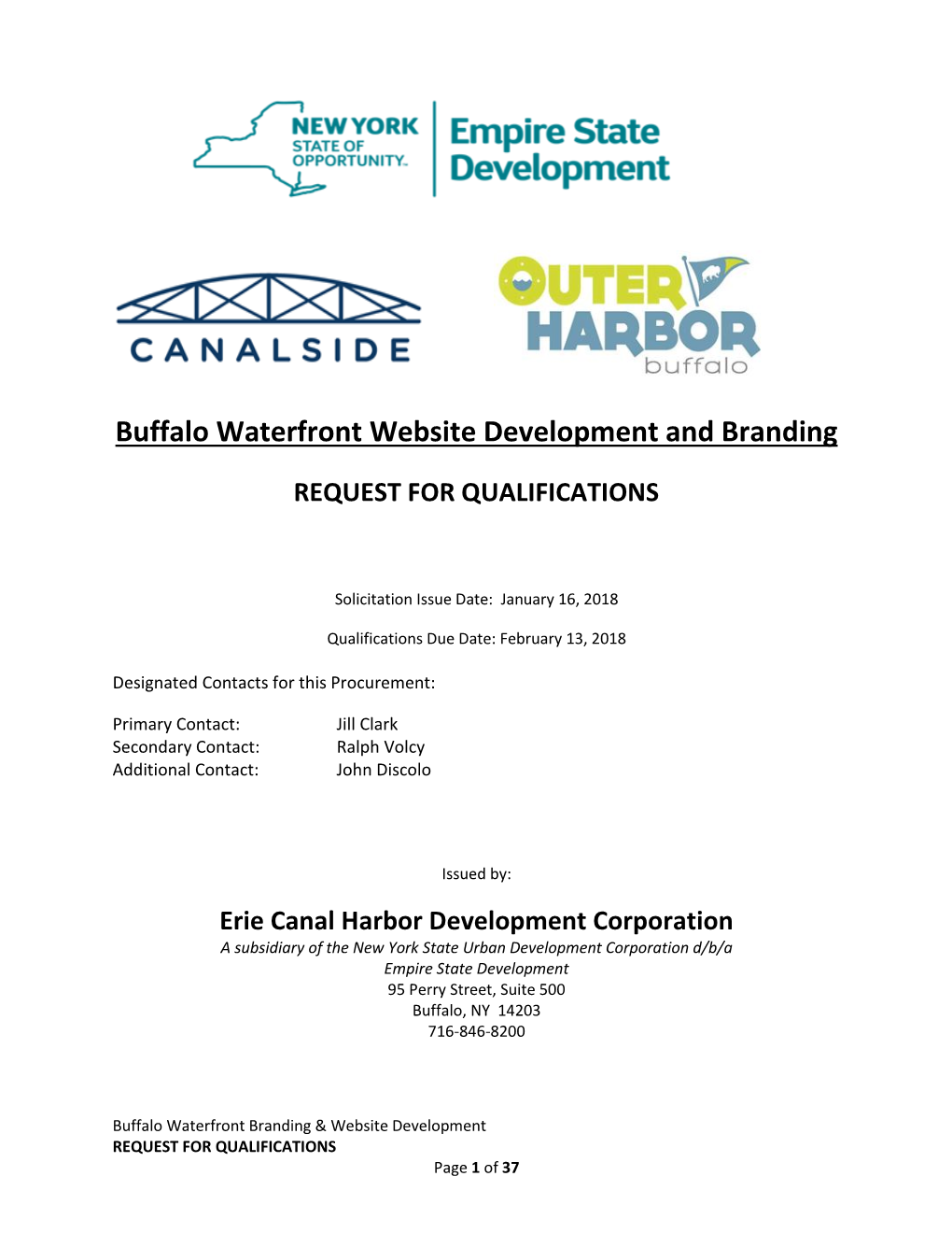 Buffalo Waterfront Website Development and Branding