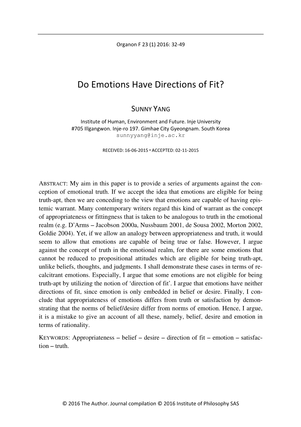 Do Emotions Have Directions of Fit?