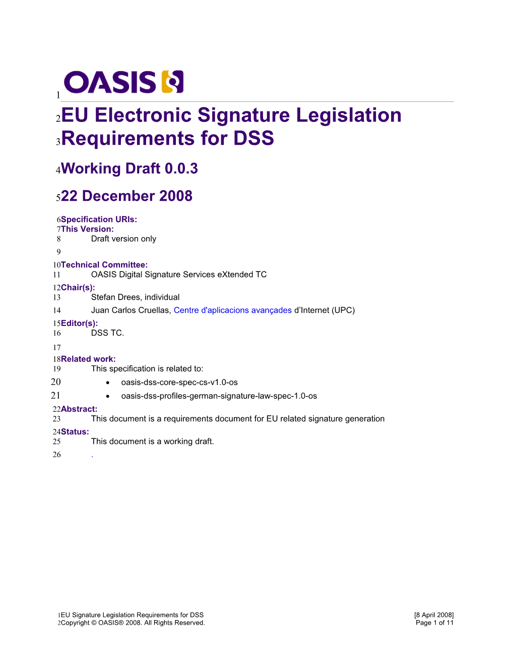 OASIS Specification Template s9