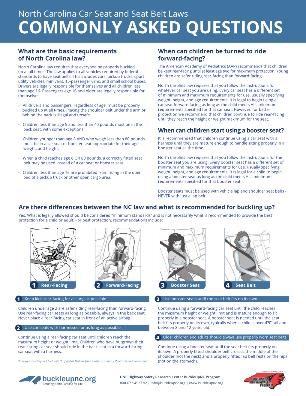 NC Car Seat and Seat Belt Laws Faqs