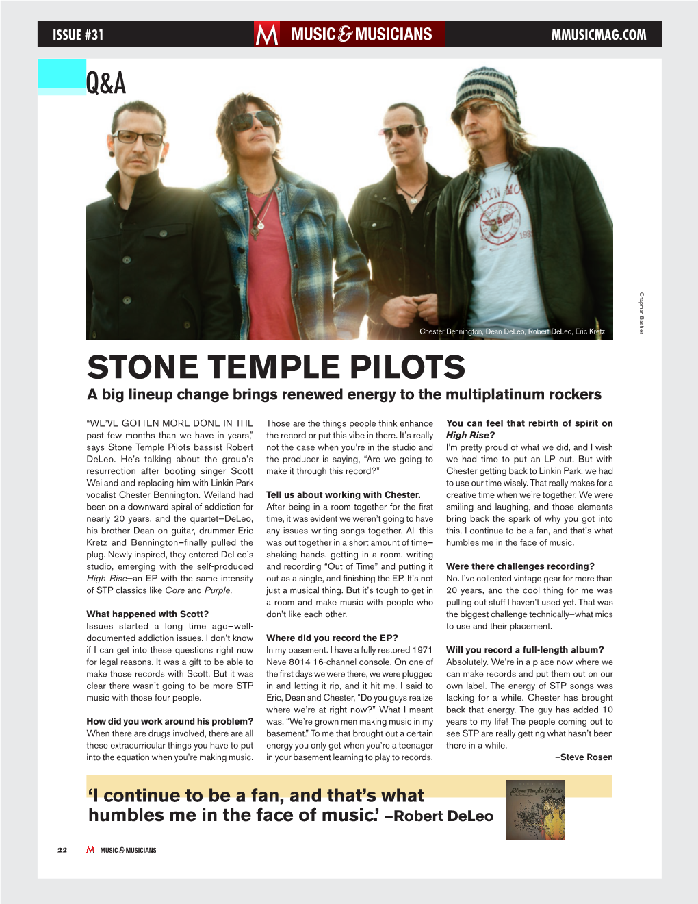 Stone Temple Pilots a Big Lineup Change Brings Renewed Energy to the Multiplatinum Rockers