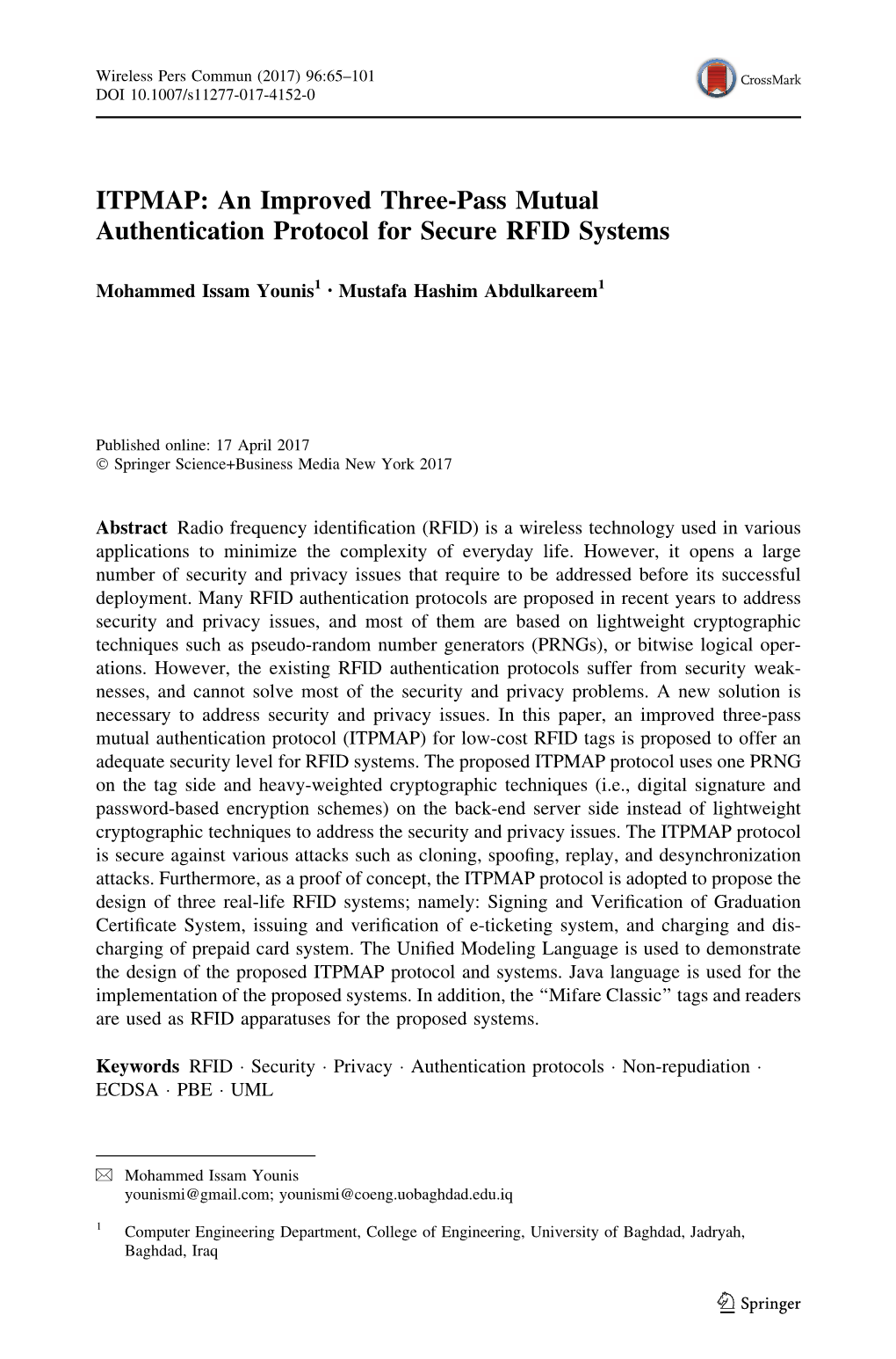 An Improved Three-Pass Mutual Authentication Protocol for Secure RFID Systems