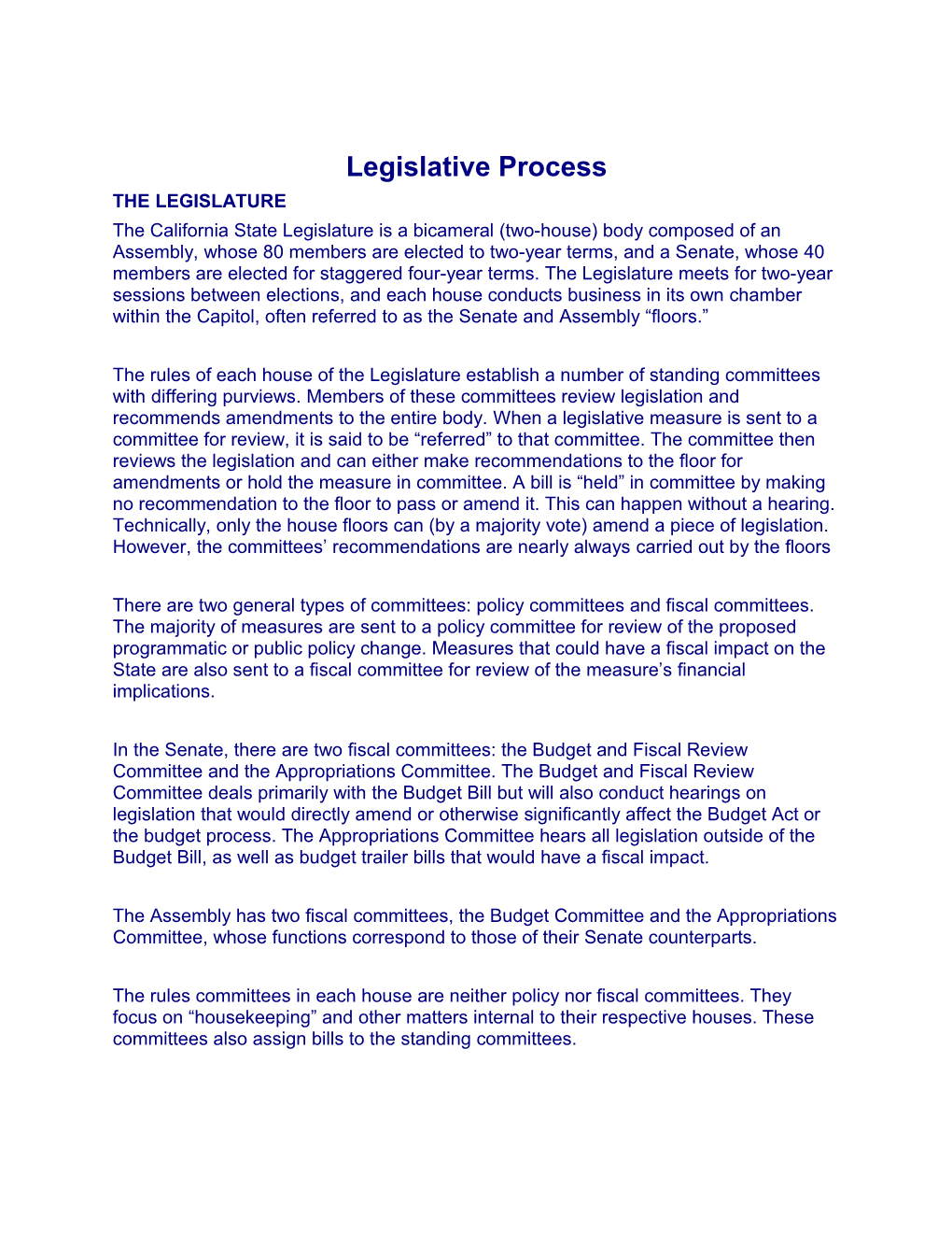 Legislative Process