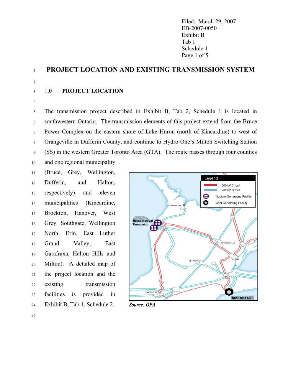 Project Location and Existing Transmission System