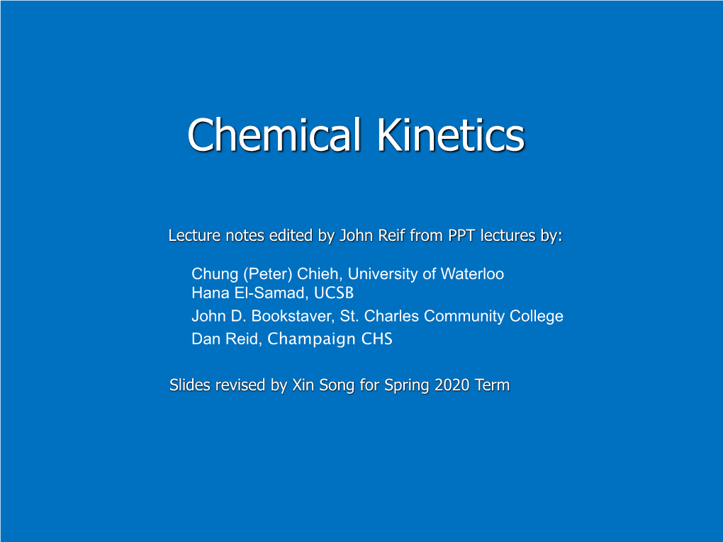 Chemical Kinetics