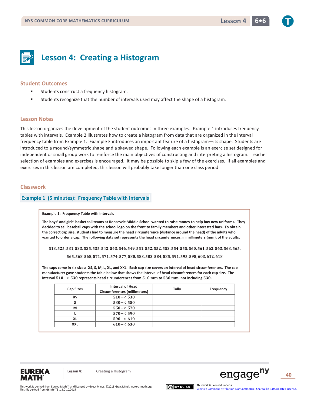 Lesson 4: Creating a Histogram