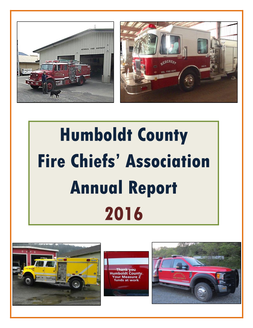 2016 Humboldt County Fire Chiefs Association Annual Report