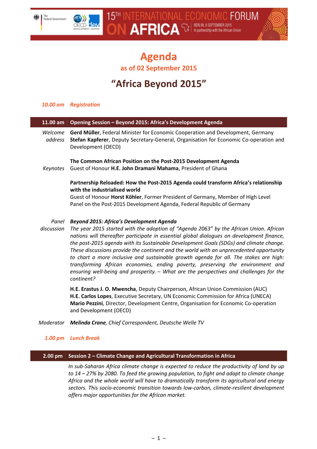 Africa's Development Agenda