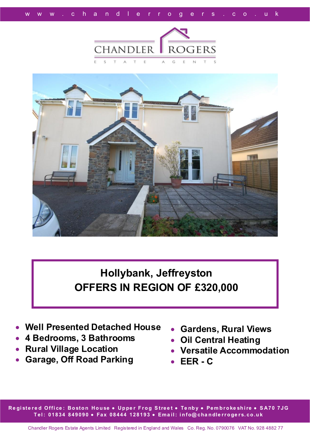 Hollybank, Jeffreyston OFFERS in REGION of £320,000