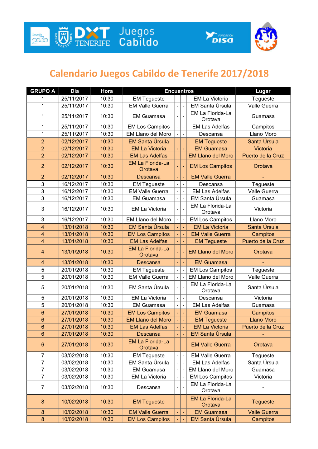 Calendario De La Temporada Lucha Canaria 2017/2018