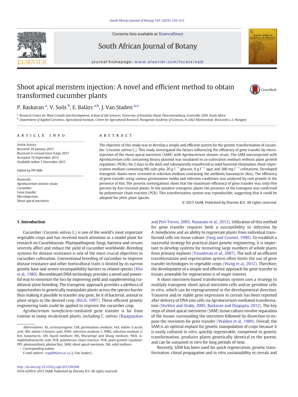 Shoot Apical Meristem Injection: a Novel and Efficient Method to Obtain