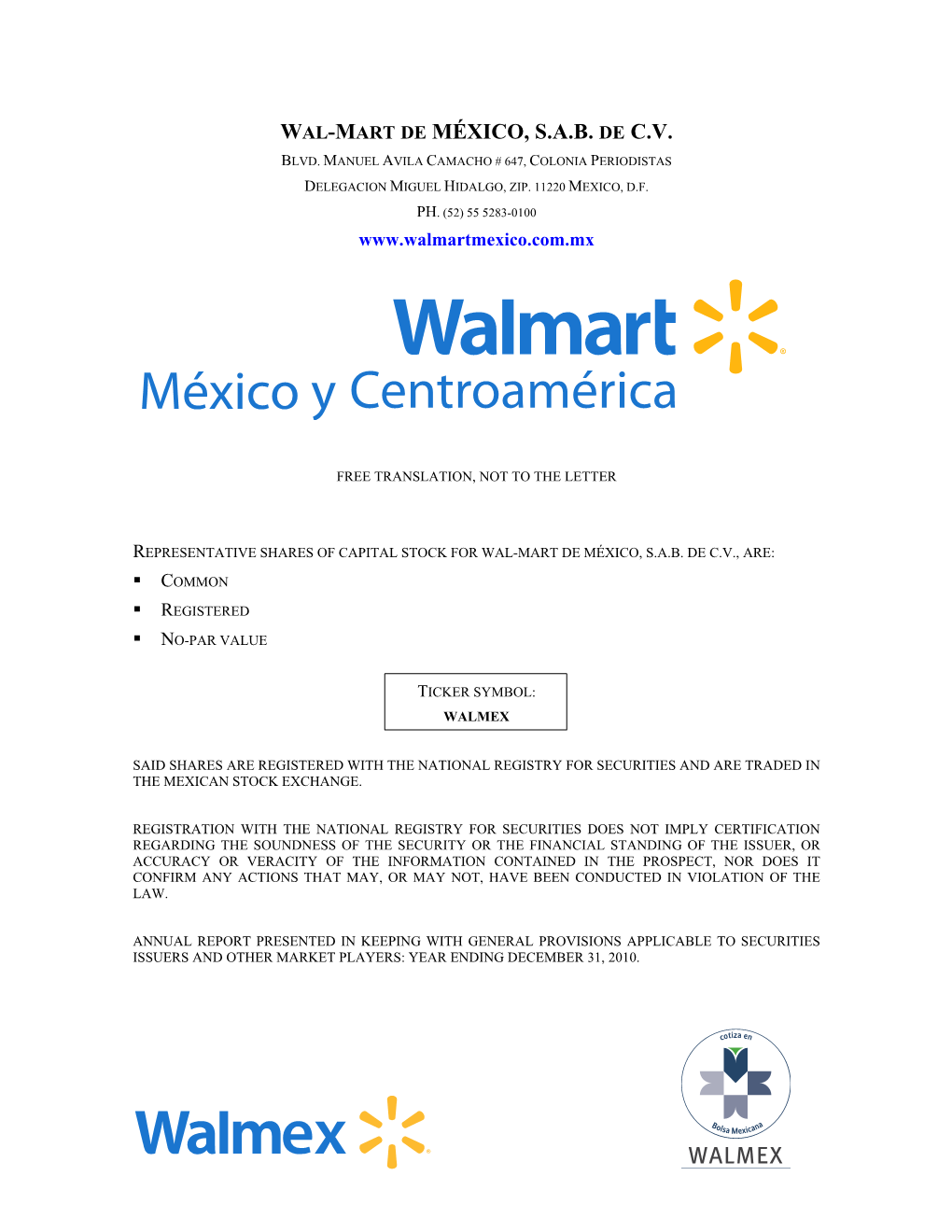 Wal-Mart De México, Sab De Cv