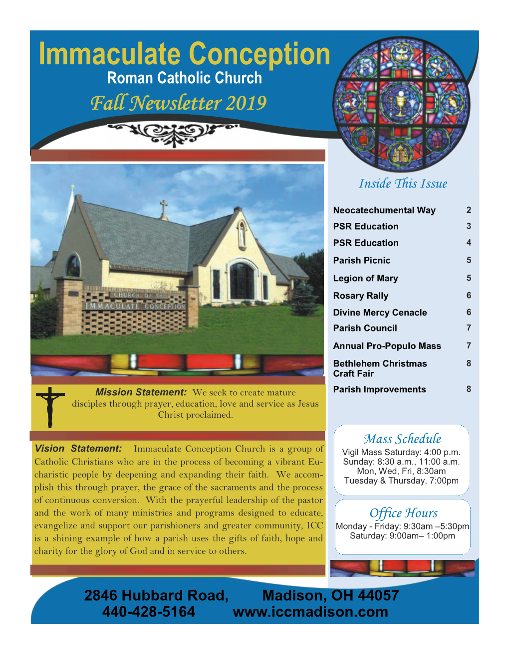 Immaculate Conception Roman Catholic Church Fall Newsletter 2019