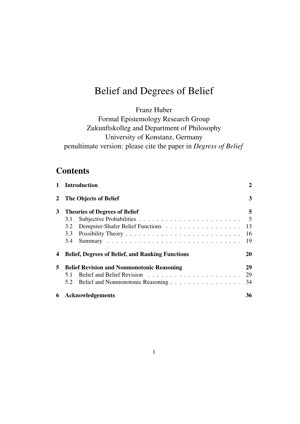 Belief and Degrees of Belief