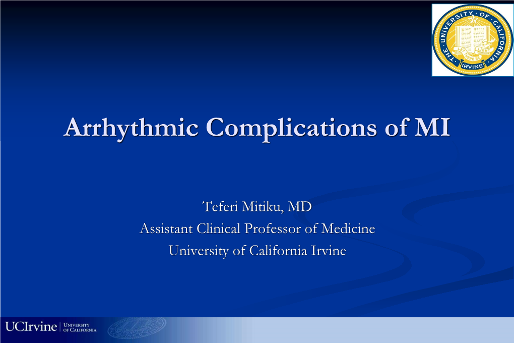The Basics of ECG: ACS and Common Arrhythmias-Teferi Mitiku