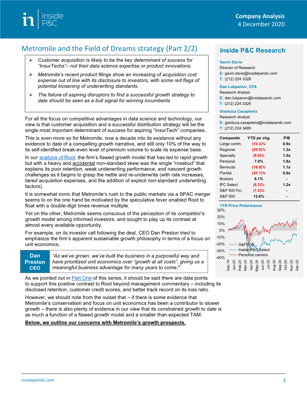 Metromile and the Field of Dreams Strategy (Part 2/2) Inside P&C Research