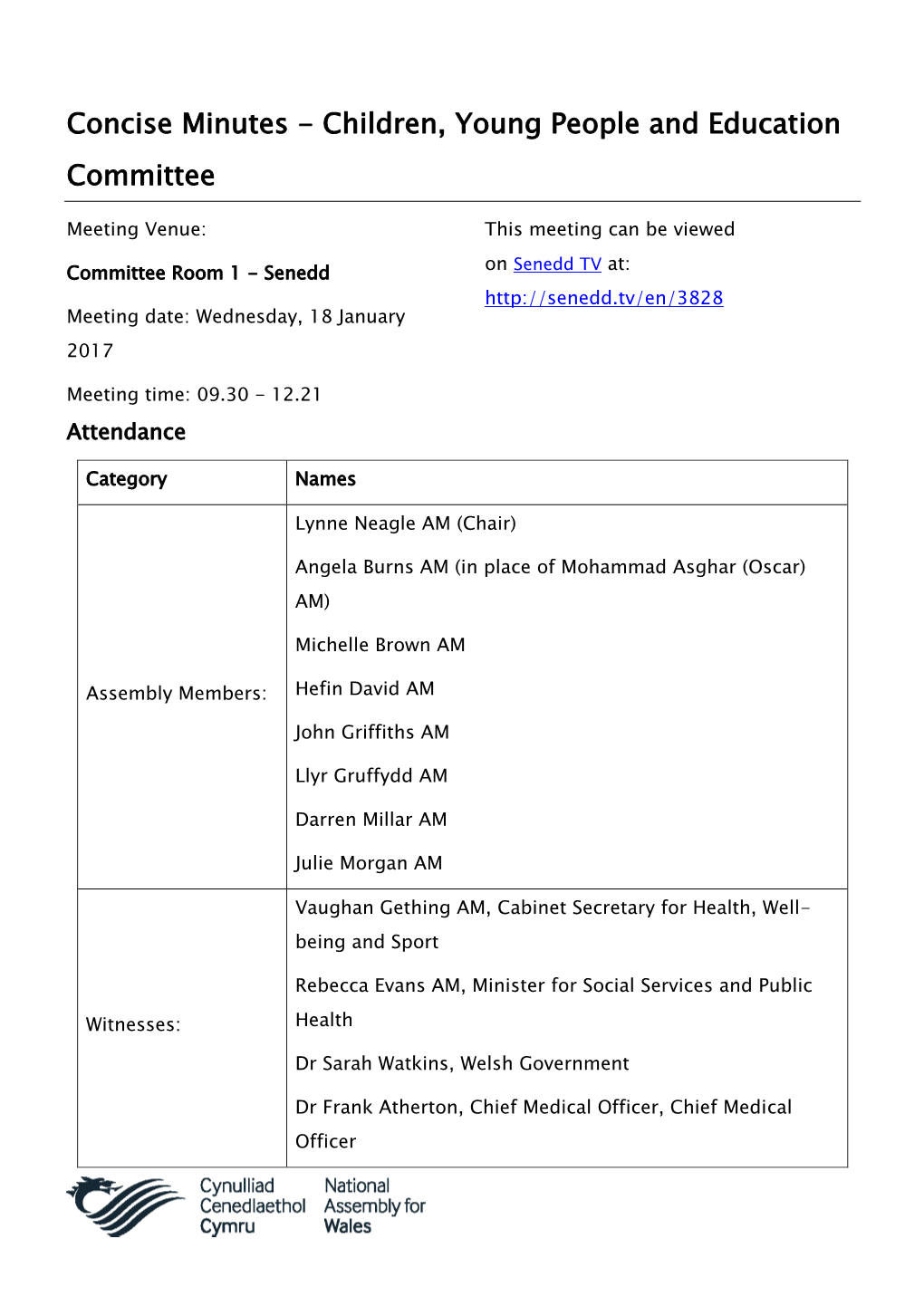 Printable Minutes PDF 109 KB