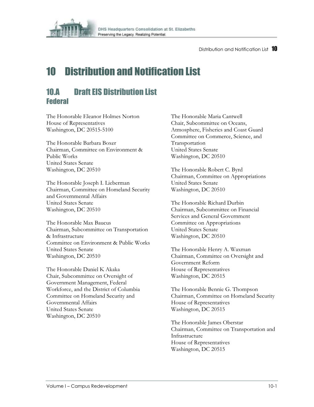 10 Distribution and Notification List