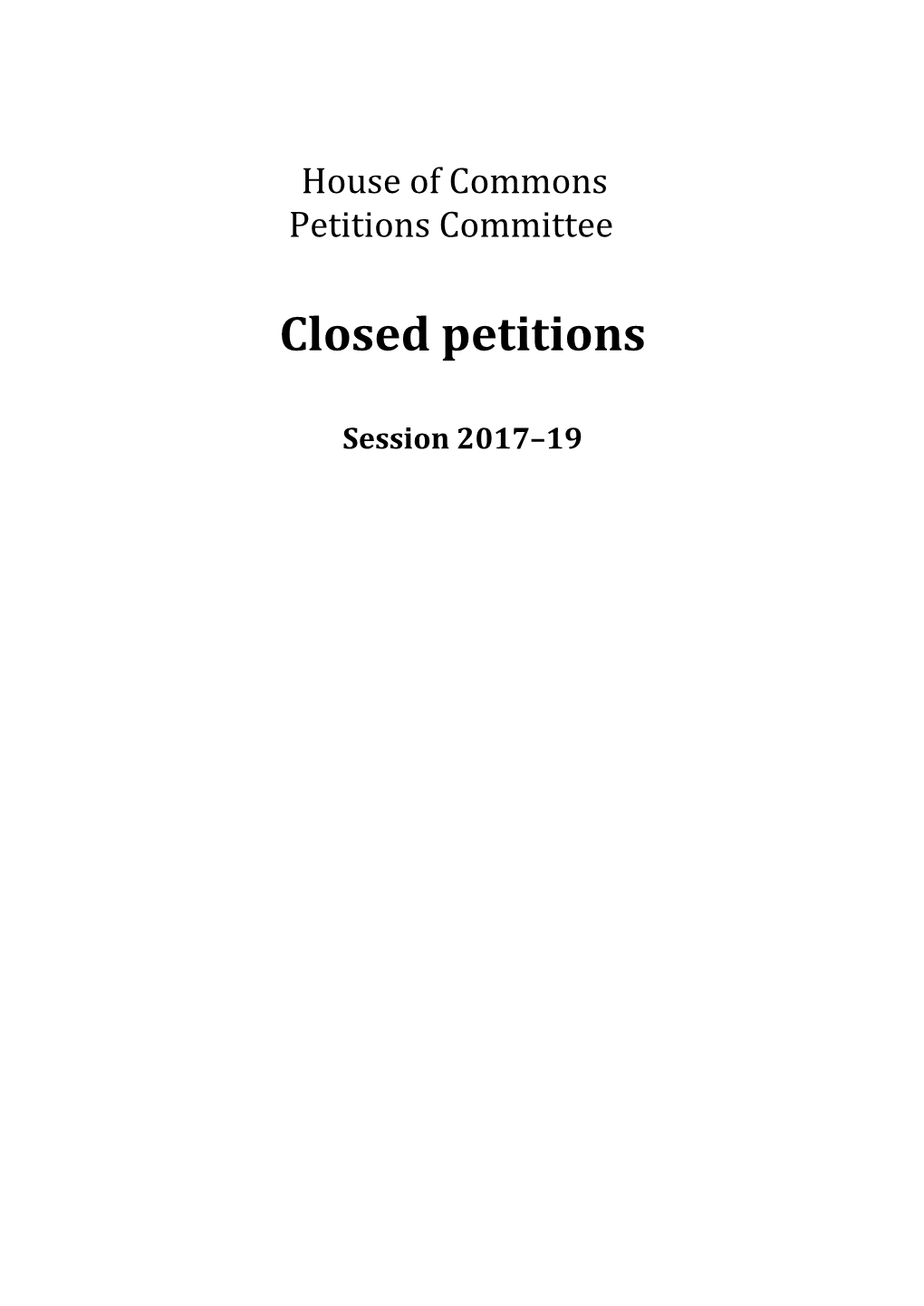 Closed Petitions