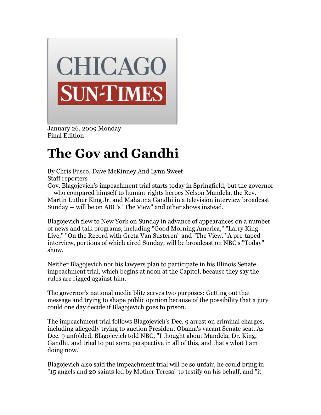 The Gov and Gandhi