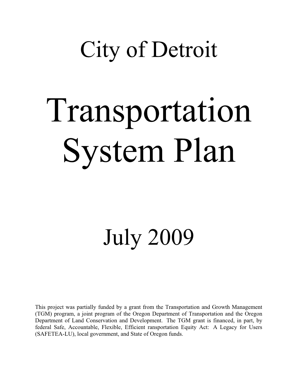 City of Detroit July 2009