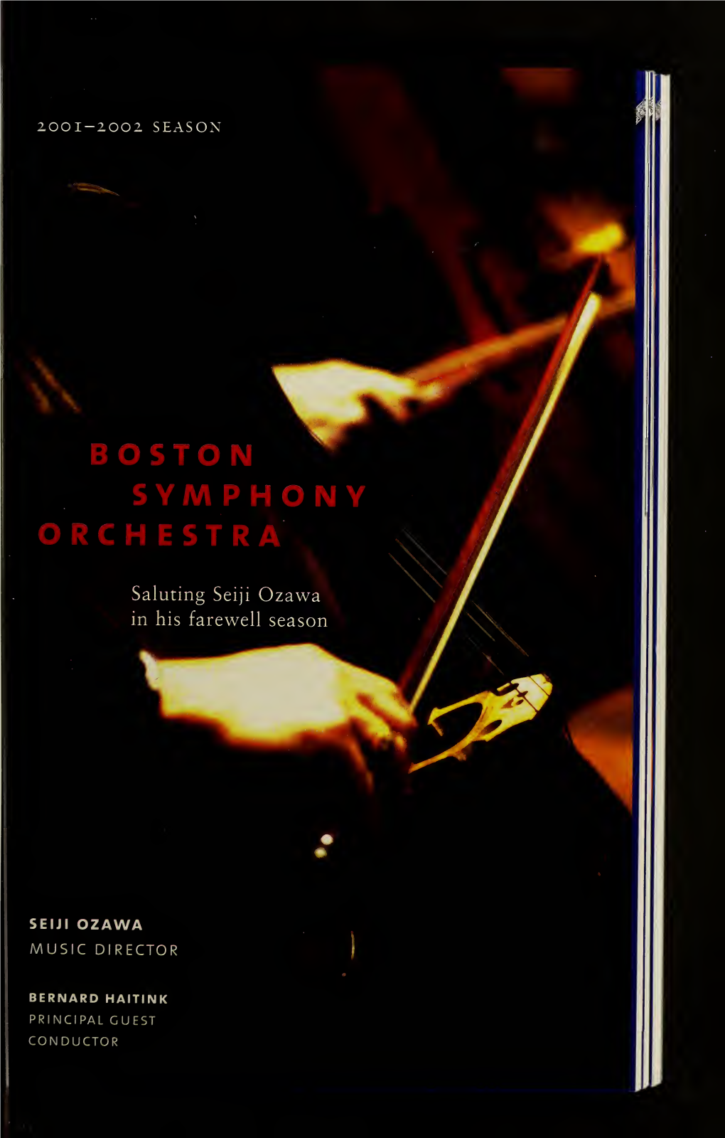Boston Symphony Orchestra Concert Programs, Season 121, 2001