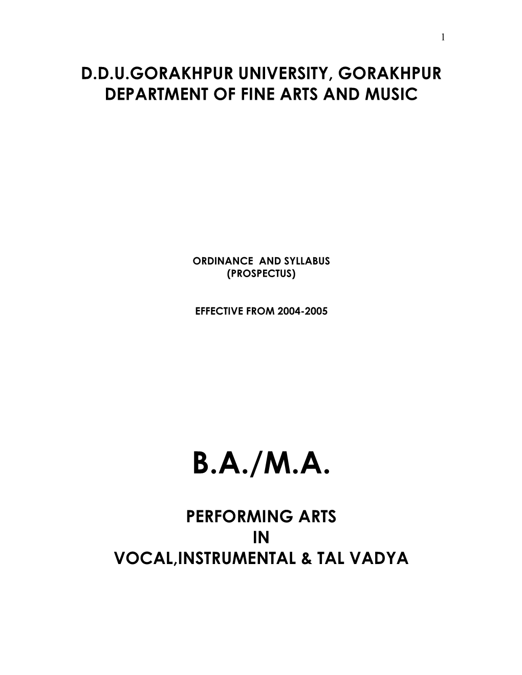 Performing Arts in Vocal,Instrumental & Tal Vadya