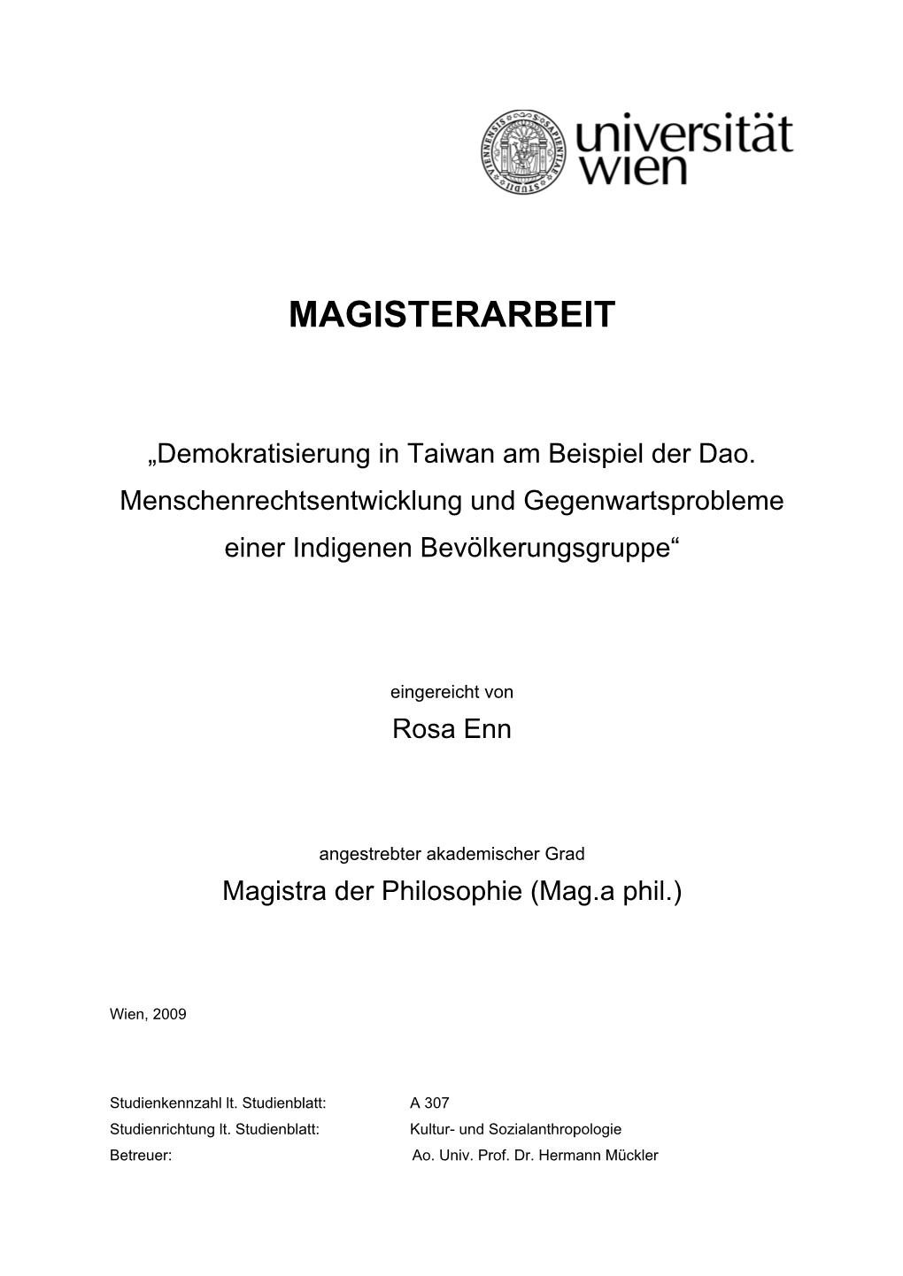 Magisterarbeit