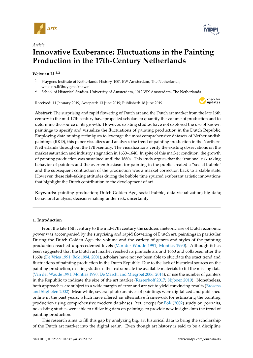 Fluctuations in the Painting Production in the 17Th-Century Netherlands