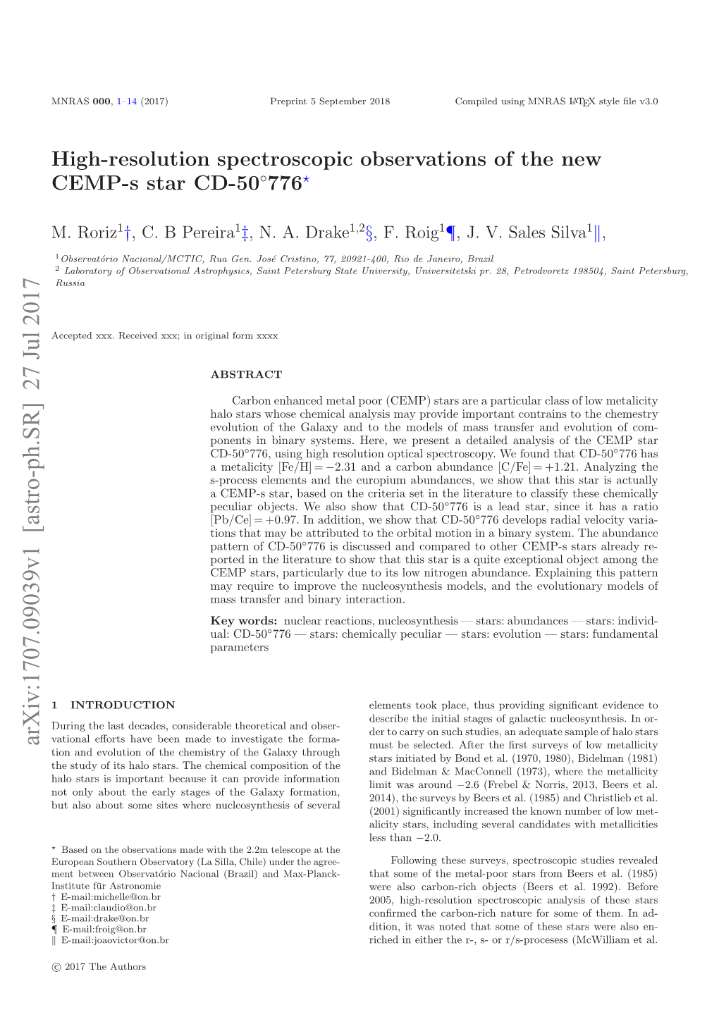 High-Resolution Spectroscopic Observations of the New CEMP-S