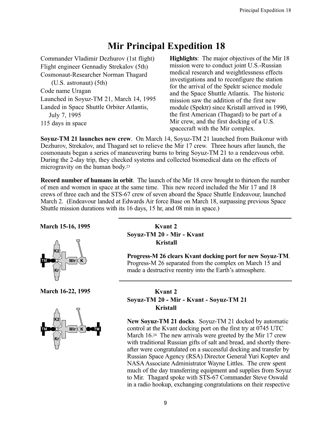 Mir Principal Expedition 18