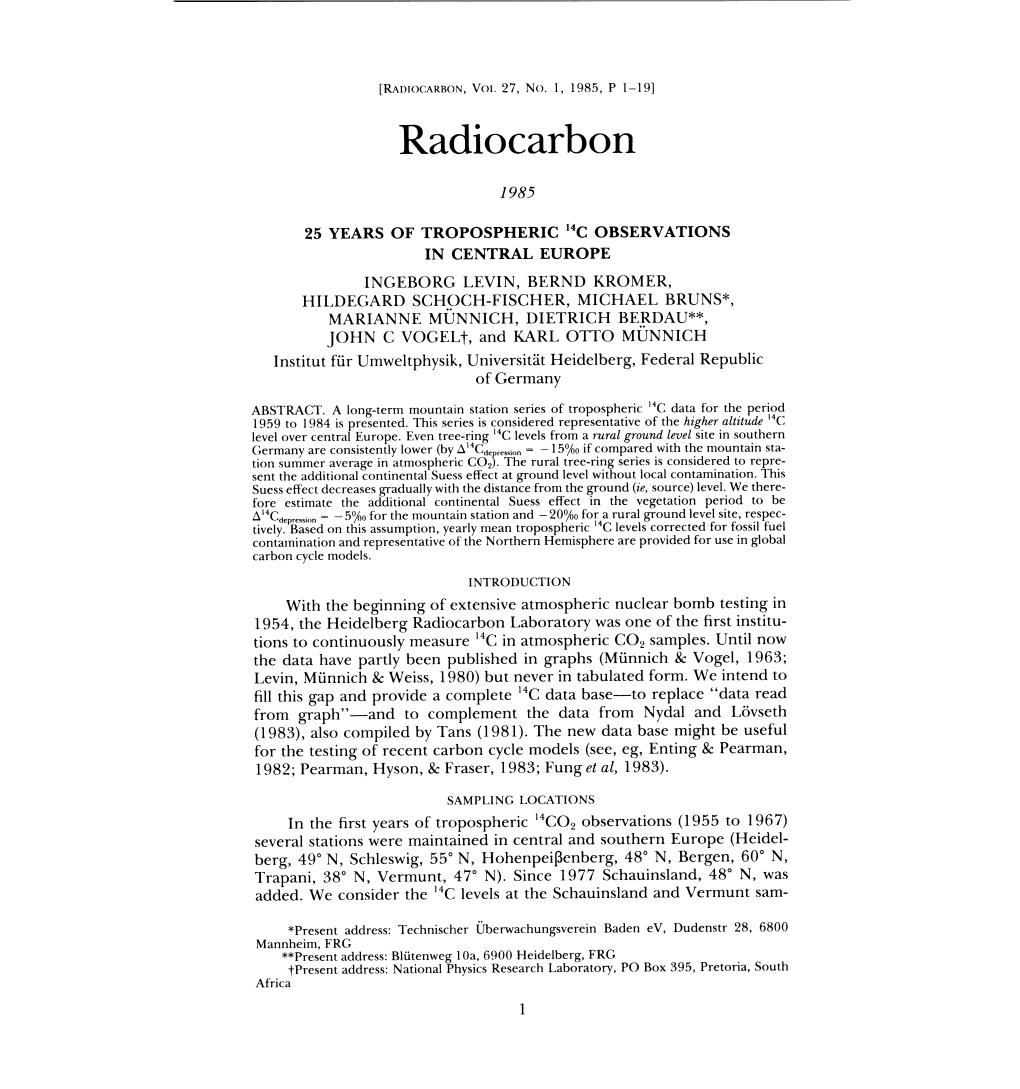 RADIOCARBON, Vol