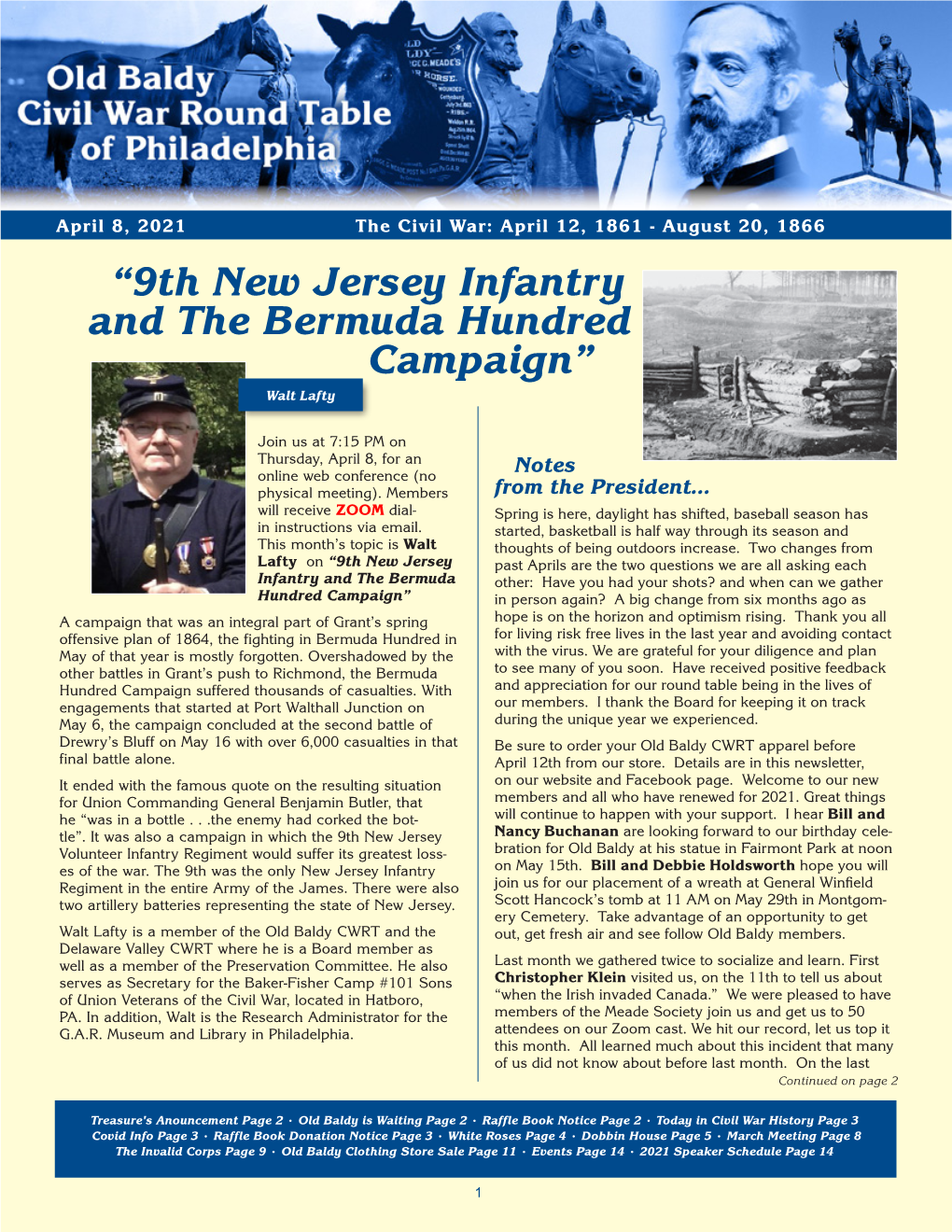 “9Th New Jersey Infantry and the Bermuda Hundred Campaign” Walt Lafty