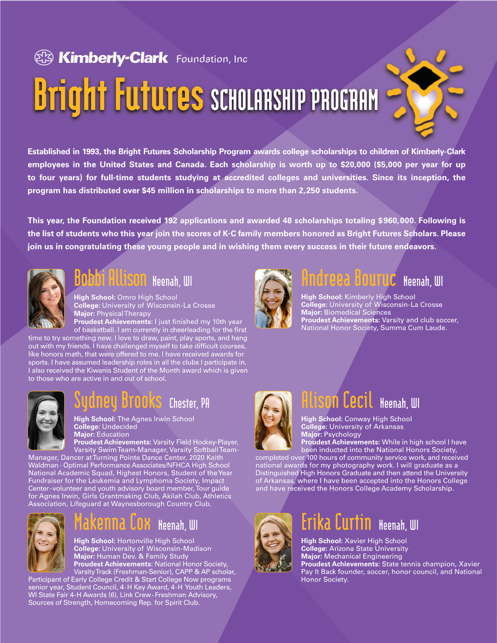 Bright Futuresscholarship PROGRAM