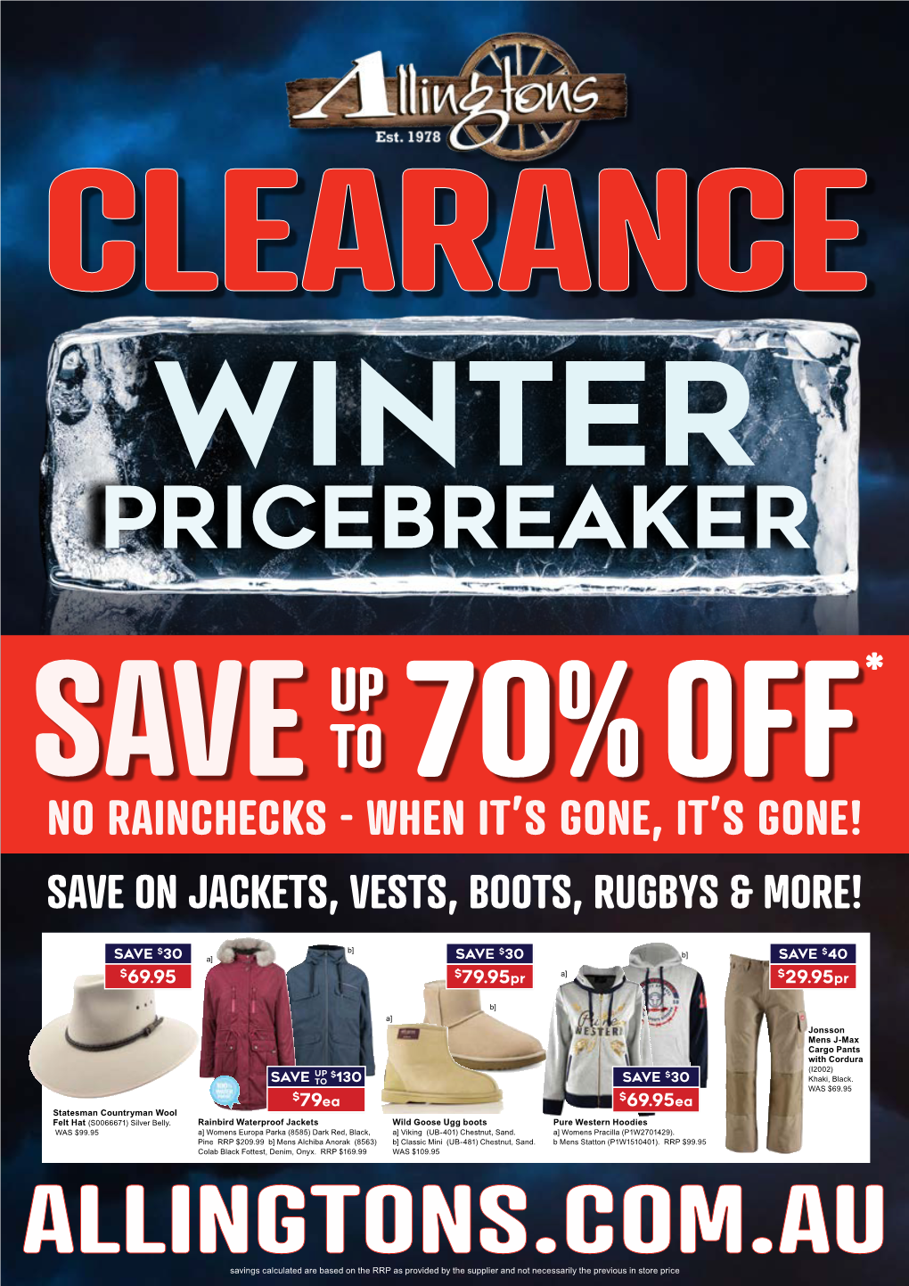 No Rainchecks - When It’S Gone, It’S Gone! Save on Jackets, Vests, Boots, Rugbys & More!