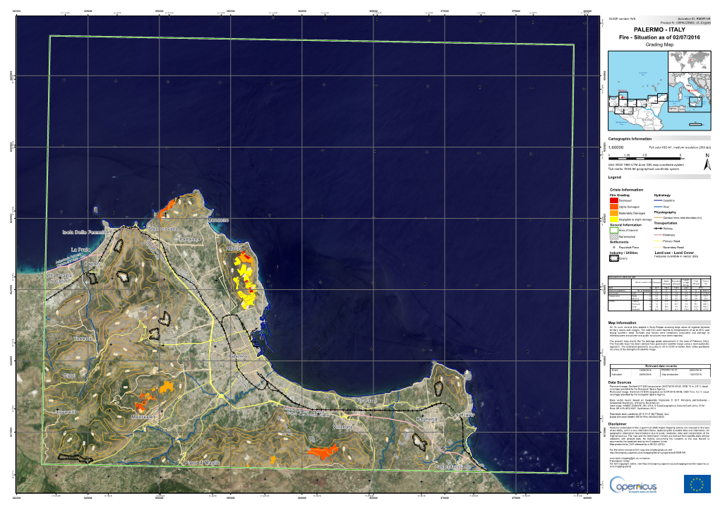 PALERMO, V2, English ° 8 3 PALERMO - ITALY Fire - Situation As of 02/07/2016 Grading Map