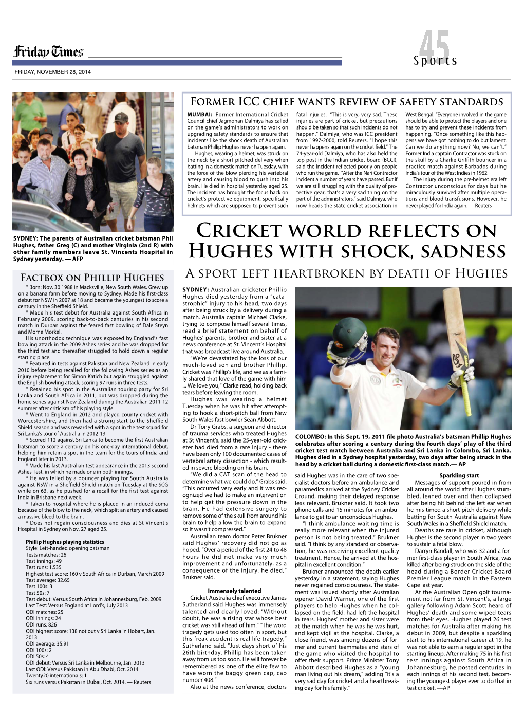 Cricket World Reflects on Hughes with Shock, Sadness