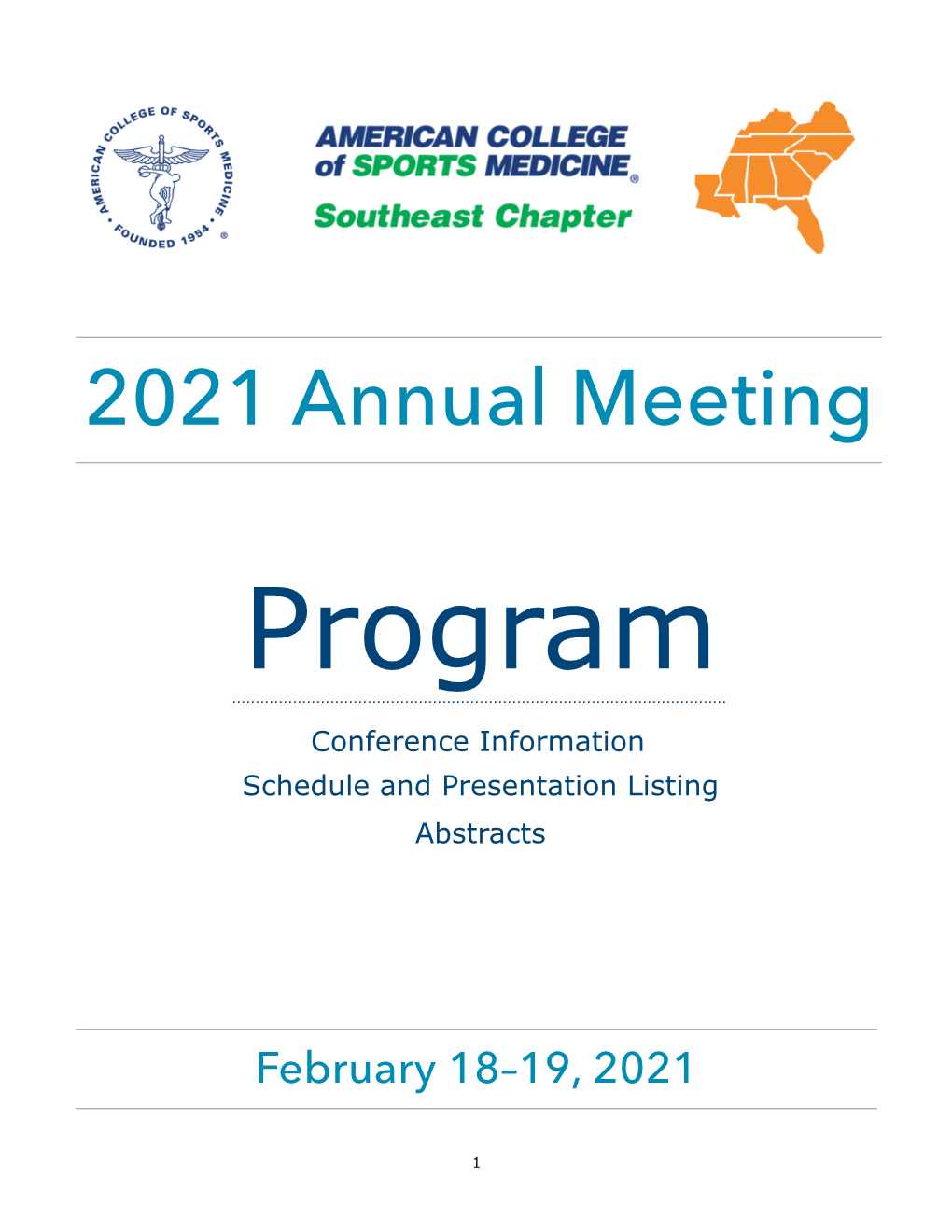 2021 SEACSM Annual Meeting Program