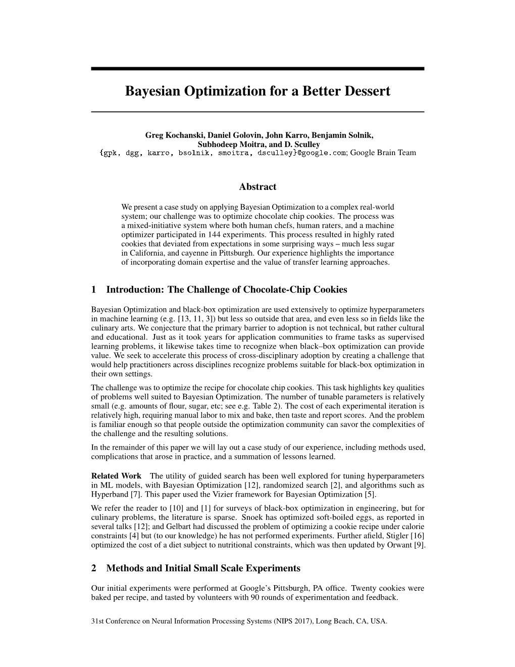 Bayesian Optimization for a Better Dessert