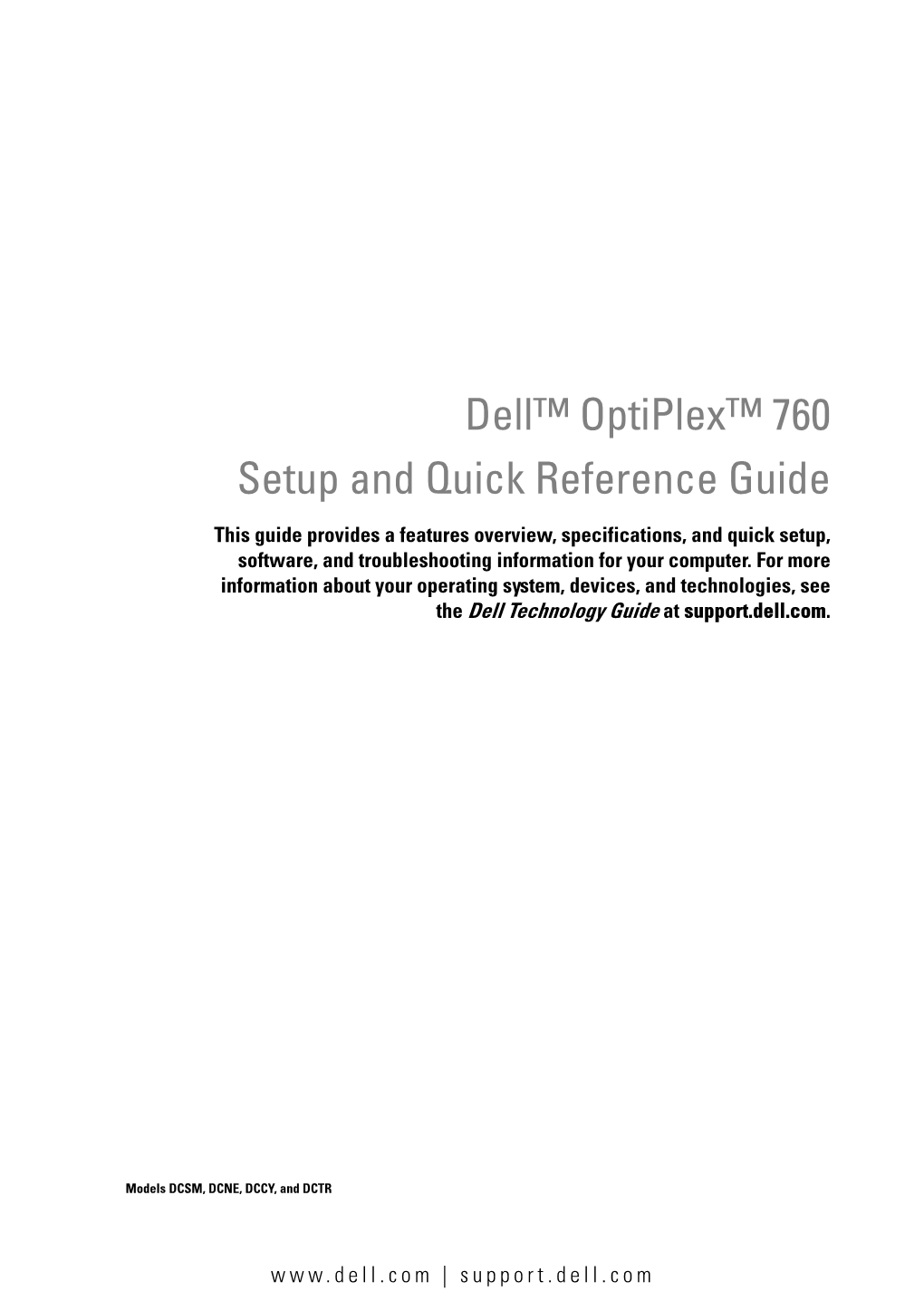 Optiplex 760 Setup Guide