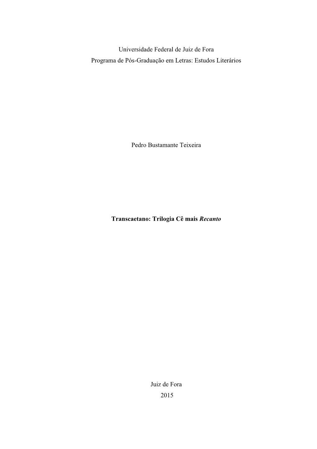 Estudos Literários Pedro Bustamante Teixeira Trans