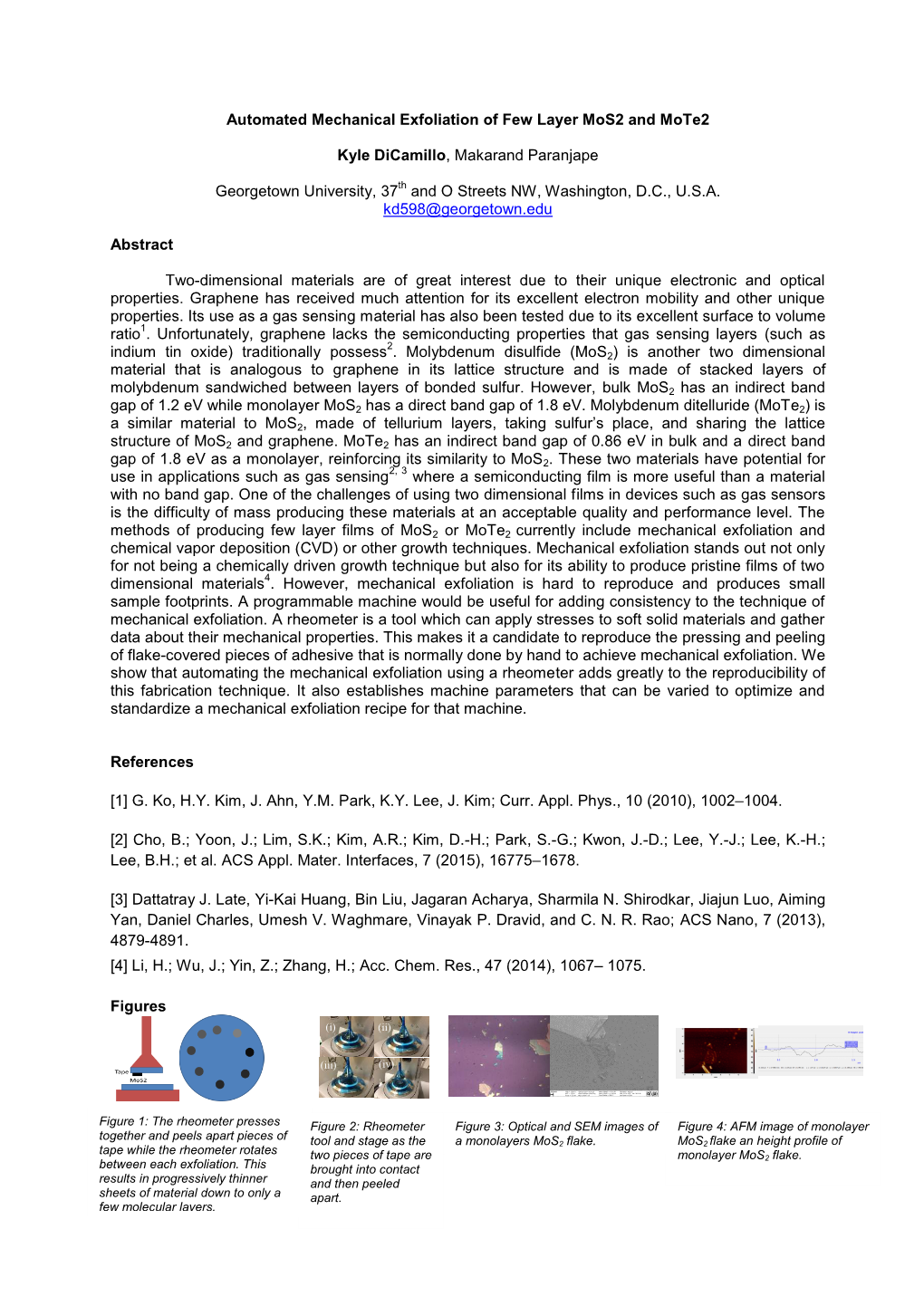 Automated Mechanical Exfoliation of Few Layer Mos2 and Mote2 Kyle