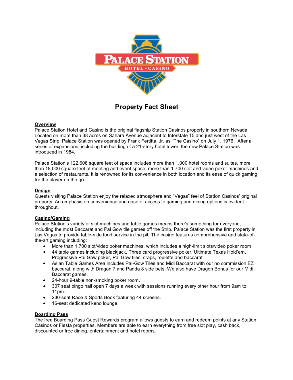 Property Fact Sheet