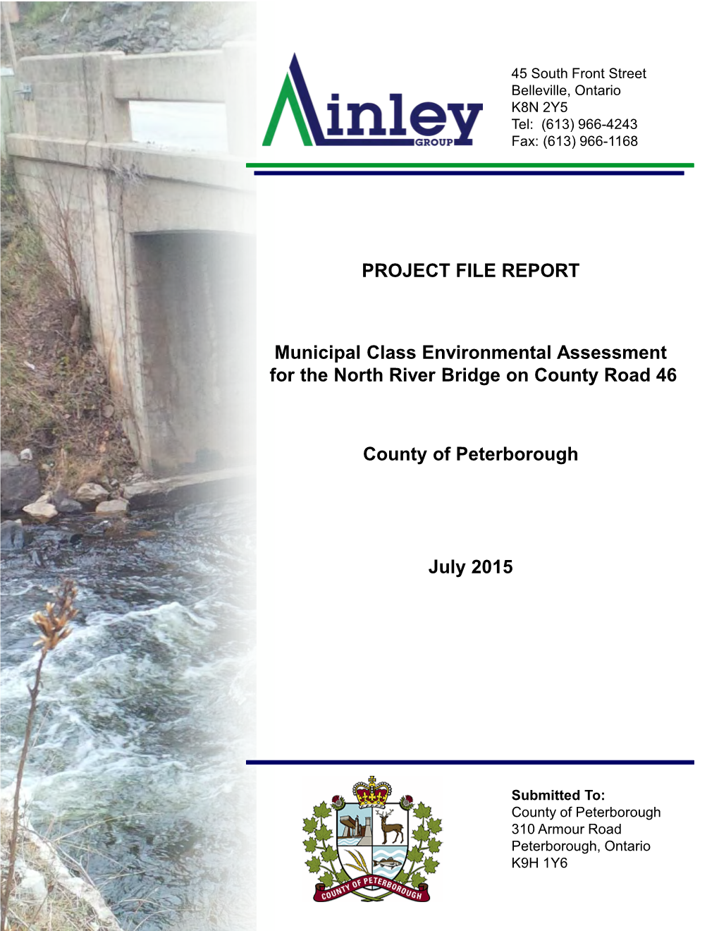 North River Bridge Municipal Class Environmental Assessment