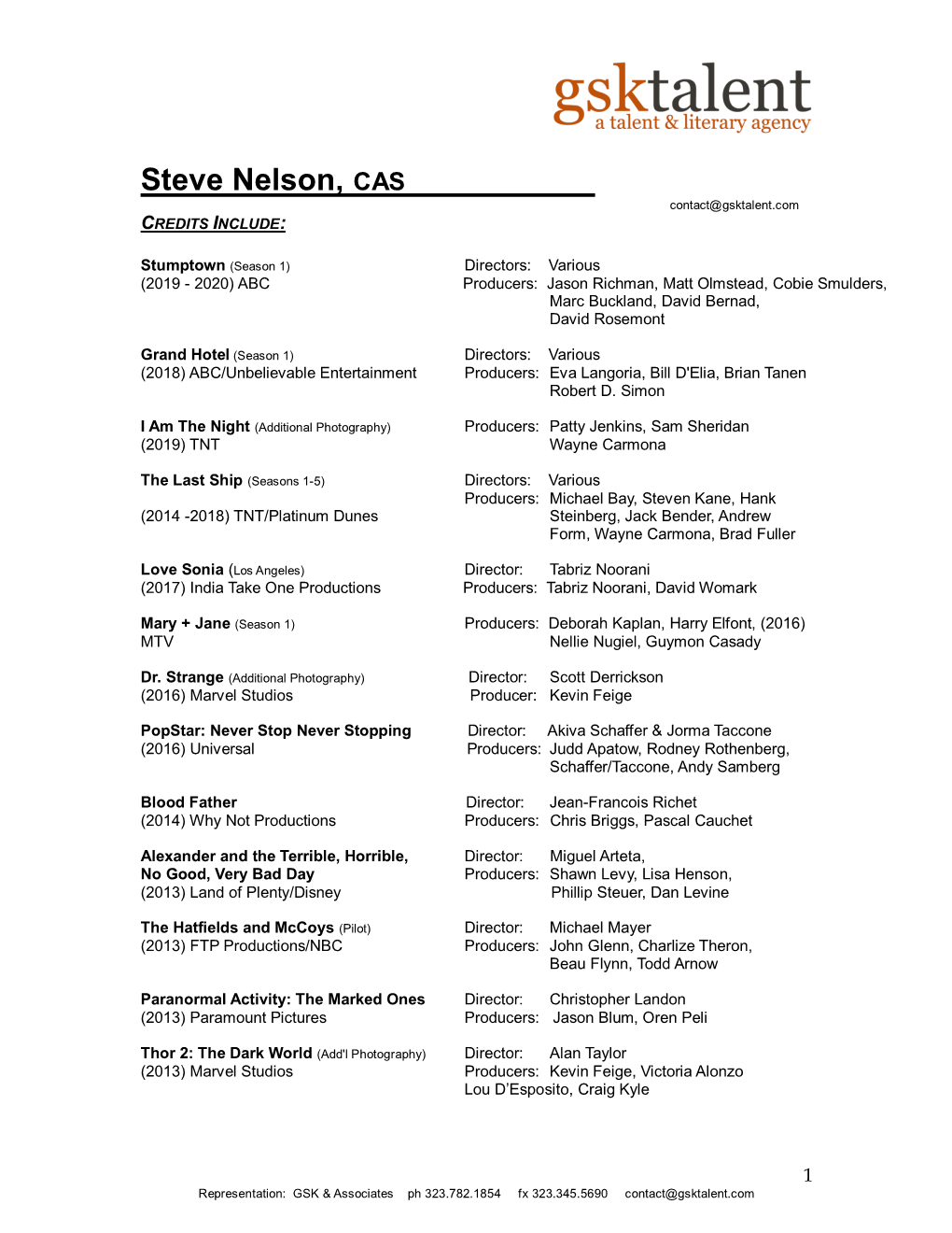 Steve Nelson CAS Resume