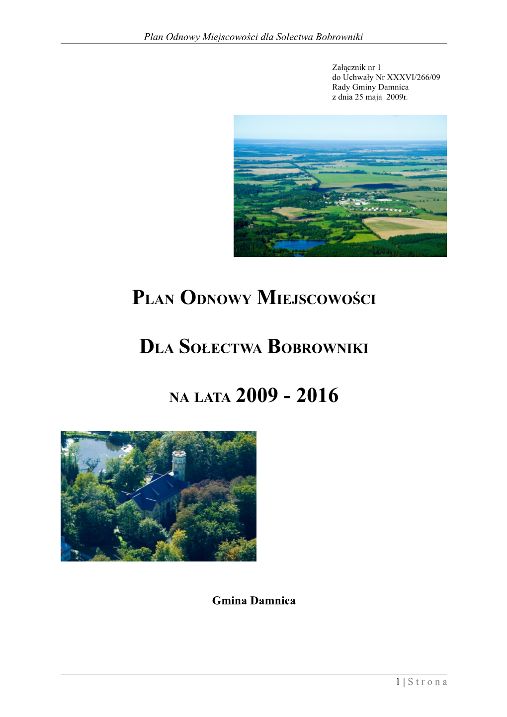 Plan Odnowy Miejscowości Dla Sołectwa Bobrowniki