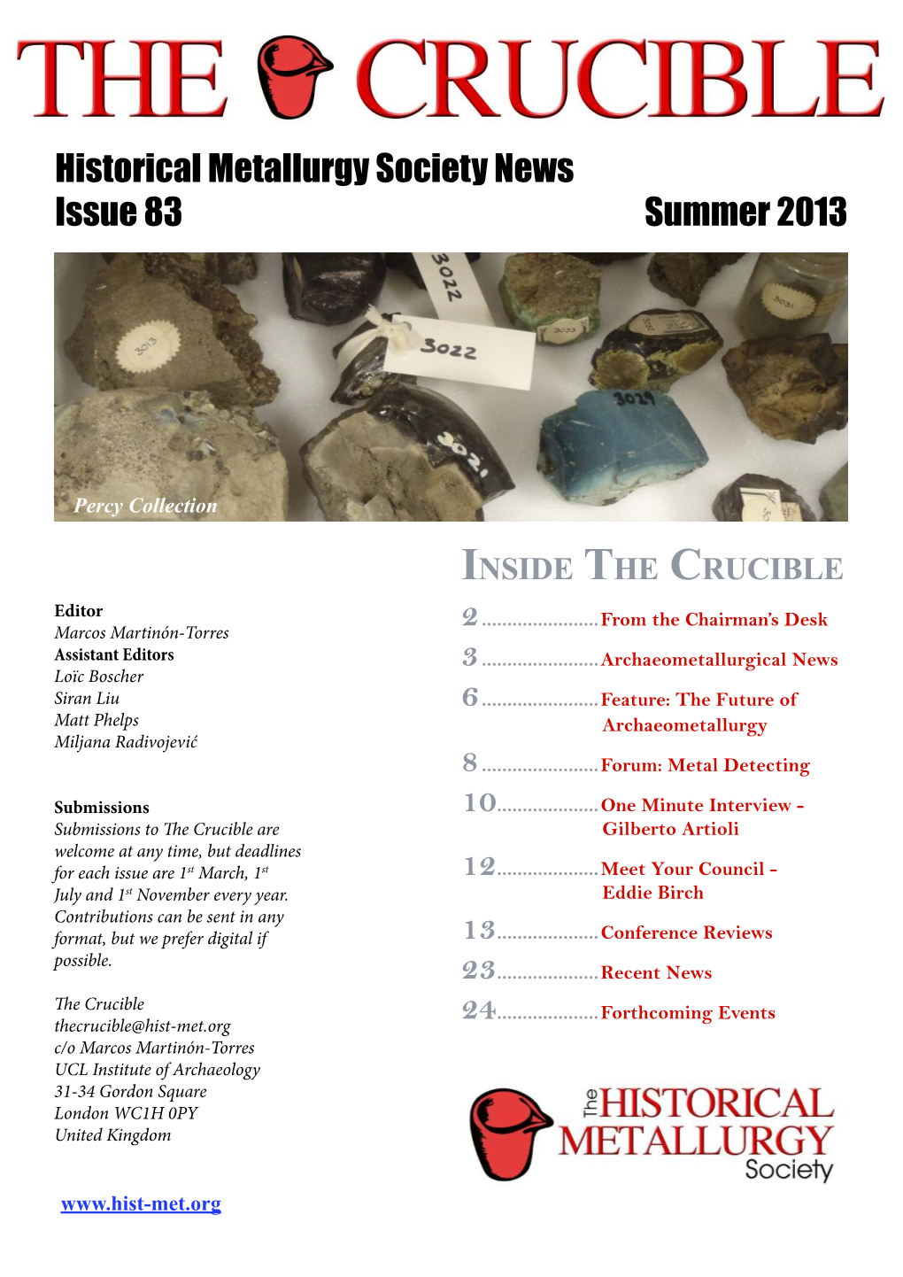 Historical Metallurgy Society News Issue 83 Summer 2013